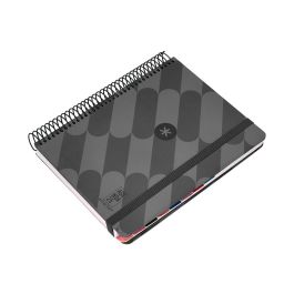 Agenda Espiral Antartik Pattern A5+ 2025 Dia Pagina Color Negro Papel 80 gr