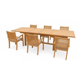 DKD Home Decor Mesa Comedor Extensible 100 x 76 x 210 cm Set de 9 Teca Precio: 1520.5899995. SKU: B1B4D3LHAF