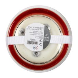 Home Deco Factory Vela Perfumada Beige Orquídea Blanca en Vaso Vidrio Cera Parafina 5 Mechas Algodón Diámetro 18 cm Altura 23 cm