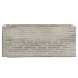 DKD Home Decor Jardinera para Terraza y Jardín Beige de Magnesia y Fibra de Vidrio - Set de 3, 74.5 An x 37.5 L x 37.5 Al cm