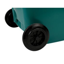 Papelera Contenedor Q-Connect Plastico Con Tapadera Y Ruedas 240 Litros Verde 1040x620x610 mm