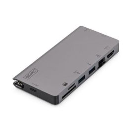 Digitus USB-C Multiport Travel Dock, 8 Port, gray 2x video, 2x USB-C, 2x USB3.0, RJ45,2x card reader Precio: 181.5. SKU: B14Y2HNBG3