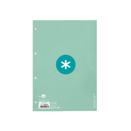Antartik Recambio A4 80 hojas 90gr cuadro 5 mm 4 taladros 1 banda marco color menta