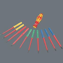 Wera 05006617001 Kraftform Kompakt VDE Big Pack 1 Juego de 26 destornilladores planos aislados VDE con funda de transporte