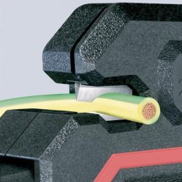 Knipex KP-1262180 - Alicate pelacables automático de 180 mm, Negro/Rojo para cables AWG 10-24