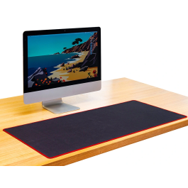 Q-connect Alfombrilla XXL Negra con Borde Rojo para Ratón 900x400 mm