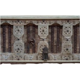 DKD Home Decor Mueble TV Unique / antique Natural 194 x 63 x 50 cm Madera Tallada