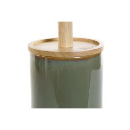 DKD Home Decor Escobillero Scandi Verde Natural Gres Bambú 10 x 42 x 10 cm