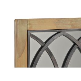DKD Home Decor Espejo Tradicional Efecto Ventana Marrón y Negro de Abedul y Metal 95x60 cm