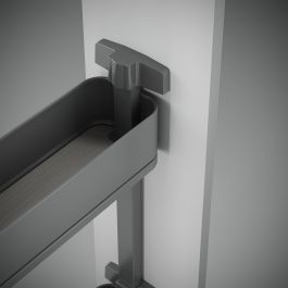 Emuca Botellero lateral extraíble Harmony con cierre suave, Módulo ancho 150mm alto 800mm, Acero y Madera, Gris antracita