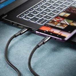 NGS KNOT240W-2 Cable USB 4.0 Tipo-C a Tipo-C Macho 240W 40Gbps Carga Rápida 2m Negro