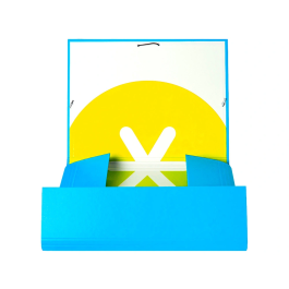 Antartik Carpeta Tres Solapas Cierre Gomas Cartón Forrado A4 Azul