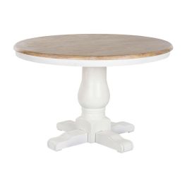 Mesa Redonda Comedor Tradicional DKD Home Decor Blanco Natural 120 x 76 x 120 cm