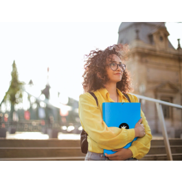 Antartik Carpeta Tres Solapas Cierre Gomas Cartón Forrado A4 Azul