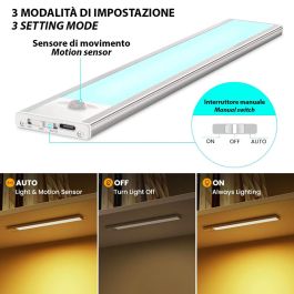 Regleta LED Velamp LACTEA Aluminio Plástico 2 W 40 cm Blanco Recargable (3000K) (4000 K) (6500 K)