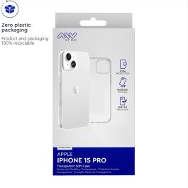 Myway Carcasa para Apple iPhone 15 Pro - TPU transparente, protección contra golpes