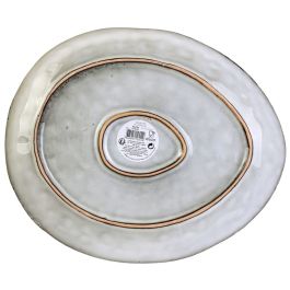 Home Deco Factory Plato Gres Arena 27,5 cm Colección Natural, Plato Irregular en Forma de Piedra