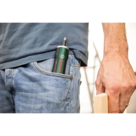 Bosch Destornillador Inalámbrico PushDrive Batería Iones de Litio con Función Push & Go y Portabrocas Magnético