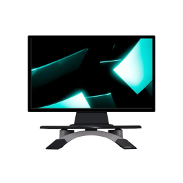 Q-connect Soporte para Monitor Giratorio y Ajustable en Altura con Plataforma, HIPS, 411x287x99 mm