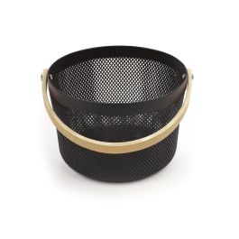 Inde Cesta Organizadora Redonda Plástico con Asa de Madera Confortime 26.7 x 26.6 x 17.7 cm