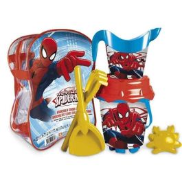Mochila cubo playa castillo spiderman con cedazo, pala, rastrillo y moldes 18 cm Mochila cubo playa castillo spiderman con cedazo, pala, rastrillo y moldes 18 cm