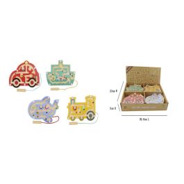DKD Home Decor Juguete Infantil de Madera Multicolor (12 Unidades) Surtido 1.5 x 11 x 14 cm
