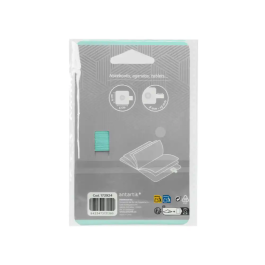 Antartik Portabolígrafo Autoadhesivo para Cuaderno, Agenda y Tablet hasta 15mm Grosor, Gris y Turquesa