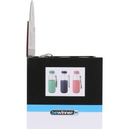 Bewinner Botella de Agua Fabricada en Vidrio y Silicona, con Tapa de Silicona, 400 ml de Capacidad, 7 x 7 x 19.8 cm (12 Unidades) Bewinner Botella de Agua Fabricada en Vidrio y Silicona, con Tapa de Silicona, 400 ml de Capacidad, 7 x 7 x 19.8 cm (12 Unidades)