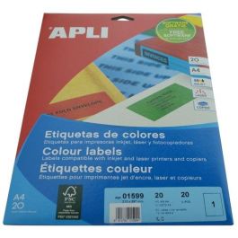 Apli Etiquetas Adhesivas 210x297 mm Amarillo para Inkjet y Láser, Pack de 20 Hojas Precio: 9.5000004. SKU: S8425918