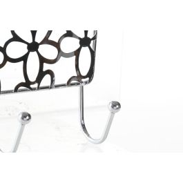 DKD Home Decor Perchero Basicos Colección Margaritas Metal Plateado 32 x 10 x 19 cm