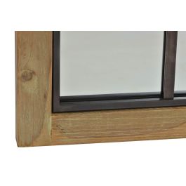 DKD Home Decor Espejo Tradicional Efecto Ventana Marrón y Negro de Abedul y Metal 95x60 cm
