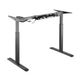 AISENS DF01B-079 Estructura Regulable Escritorio Eléctrico 2 Patas, Altura 73-123cm, Ancho 100-160cm, Acero Negro, 80kg