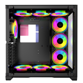 Phoenix technologies Zephyr Torre PC Case, Caja Ordenador Gaming Cubo con Panel Cristal Templado, Soporte GPUs hasta 380mm y Refrigeración Líquida