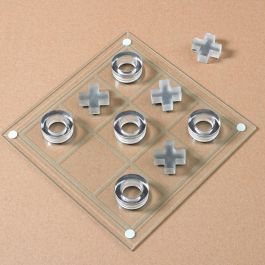 Mister Gadget Juego Tres En Raya de Vidrio - Juego de Mesa Vintage y Decorativo