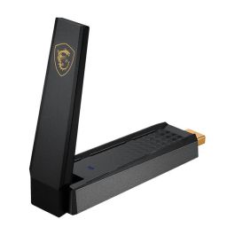MSI Adaptador Wifi 6E GUAXE54 AXE5400 USB 3.2 Gen 1, WiFi 6E (802.11ax), 2.4GHz AX hasta 574 Mbps, 5GHz AX hasta 2402 Mbps, 6GHz AX hasta 2402 Mbps