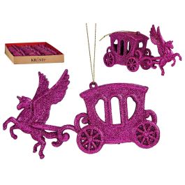 Adorno Árbol Navidad Carroza Unicornio Fucsia Krist+ 15x8.5x4.5 cm (48 Unidades) Precio: 74.69000033. SKU: B1A7BJDMYH