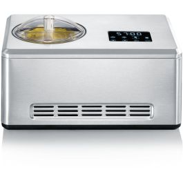 Severin EZ 7406 Heladera y Yogurtera 2-en-1 con Compresor, 2L, Acero Inoxidable, Preparación en 30 min, Pantalla LED