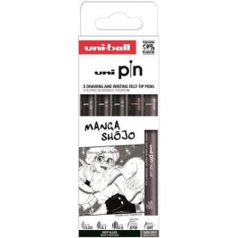 Uniball Rotulador PIN para Dibujo Profesional y Artístico, Tinta Pigmentada Negra, Set 5 unidades: 0,03-0,1-0,5-brush gris oscuro y brush extra fino Precio: 8.49999953. SKU: B1AJFCYR7M