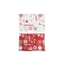 DKD Home Decor Cojin Silla Navidad Tradicional Poliéster Rojo Blanco 40x40x4 cm con Sujeción Velcro, Pack de 4 Unidades