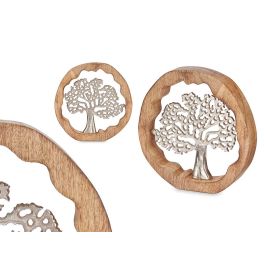 Árbol de la Vida en Metal Plata con Soporte de Madera 25x25x4 cm - Giftdecor (6 Unidades) Precio: 77.95000048. SKU: B14X5CHPYY