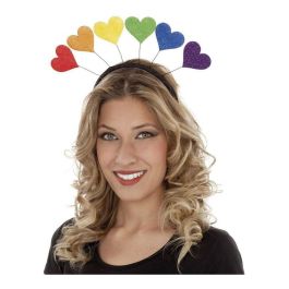 Diadema corazones arco iris talla única