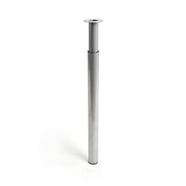 Rei Pata extensible cilíndrica de acero mod.406e, acabado aluminio, Ø6x71/110cm, para mesas y encimeras