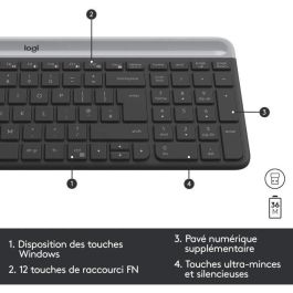 Logitech - MK470 Ultra-Slim Wireless Keyboard + Mouse y Silent Wireless System - Diseño compacto y plano - Receptor USB de 2,4 GHz