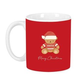 Taza Grande Osito Rojo Felices Fiestas 8x9.5x8cm
