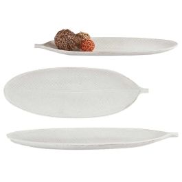 Giftdecor Bandeja Decorativa de Madera MDF Blanca con Diseño de Hoja 49x17.3x2.7 cm (12 Unidades) Precio: 35.58999983. SKU: B1HD5ARVYD