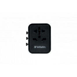 Verbatim Adaptador Universal de Viaje con 1 Puerto USB-C PD 20W y 1 Puerto USB-A Quick Charge 18W