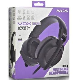 NGS VOX805USBCBLACK Auriculares Estéreo con Micrófono USB-C, Adaptador USB-A y Filtrado de Ruido, Negros NGS VOX805USBCBLACK Auriculares Estéreo con Micrófono USB-C, Adaptador USB-A y Filtrado de Ruido, Negros