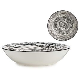 Plato Hondo Vessia 20 cm Rayado Negro - Porcelana, Apto Lavavajillas (24 Unidades) Precio: 61.68999991. SKU: S3605167