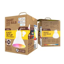 Muvit Bombilla Io Gu10 5.5W RGB, Compatible con Google Home, Alexa y Siri, Luz LED Multicolor y Blanca, Control por Smartphone