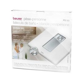 Beurer PS-160 Báscula Digital Blanca con Pantalla LCD Grande y Encendido Automático